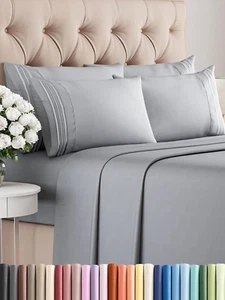 King 6 Piece Sheet Set - Breathable & Cooling Sheets - Hotel Luxury Bed Sheets - - Picture 1 of 12