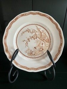 Set of 2 Furnivals Quail Brown  8 7/8" Luncheon/Salad Plates Excellent Condition