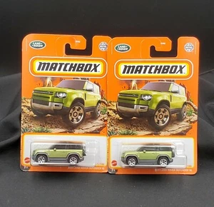 2021 Matchbox 2020 Land Rover Defender 90 #11 Green - Set of 2 - Picture 1 of 3