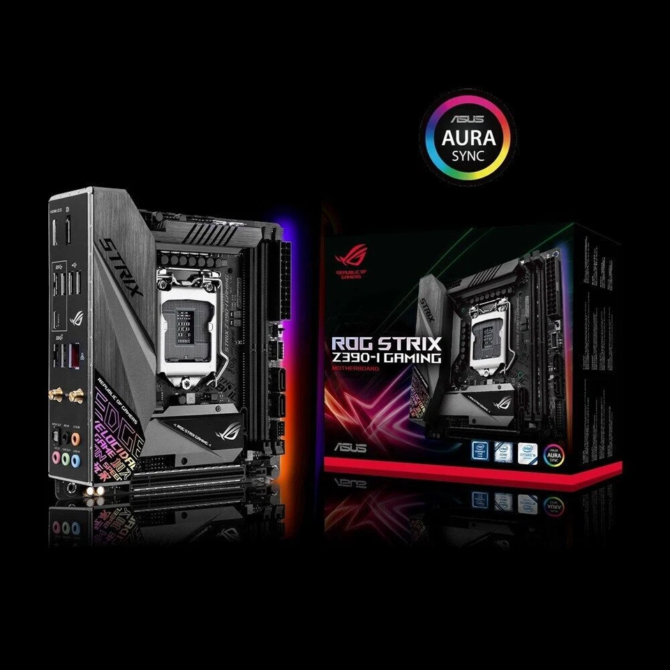 New asus rog strix Z390-I gaming INTEL LGA1151 ITX motherboard DDR4 M.2 USB3 - Image 1 of 3