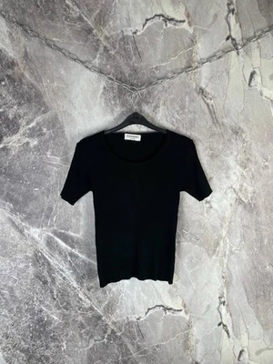 Yves Saint Lauren Variation Blouse Black Tee Shirt YSL   - Image 1 of 4