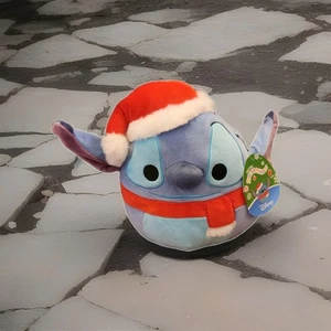Original Squishmallows 8" Disney Stitch With Santa Hat - Picture 1 of 2