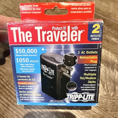 Tripp Lite Traveler Portable Surge Protector for Phone Modem Lines 1050 Joules - Image 1 of 3