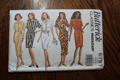 Butterick 6787 Dress w/ Tapered Skirt Classics Misses' Size (12-16) Sewing Patte - Image 1 of 3