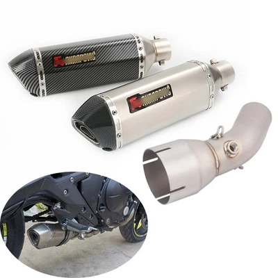 For Kawasaki Z650 Ninja 650 2023-2025 Slip On Exhaust Middle Pipe 51mm Mufflers - Image 1 of 4