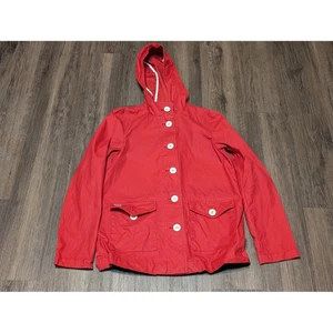 Lacoste LIVE! Rote Jacke mit Kapuze und Knopfleiste Damen Größe S - Bild 1 von 5