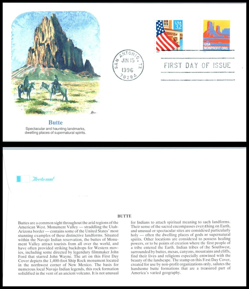 1996 Butte coil non-profit 5c Sc 2920B FDC Fleetwood cachet San Antonio TX - Image 1 of 1