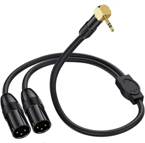 Dual XLR to1/8 Stereo AUX Cable 3.5mm 1/8 inch to Dual XLR Y Splitter Cable 50cm - Picture 1 of 10
