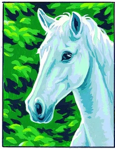 Kit canevas blanc Cheval blanc 20x25cm - Imagen 1 de 1