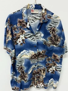 KILO HATTIES THE HAWAIIAN ORIGINAL MENS Hula Girl Floral Rayon SHIRT M USA - Picture 1 of 7