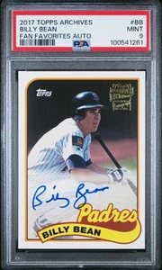 2017 Topps Archives Billy Bean Fan Favs (Auto) #FFA-BB (PSA 9) - Foto 1 di 1