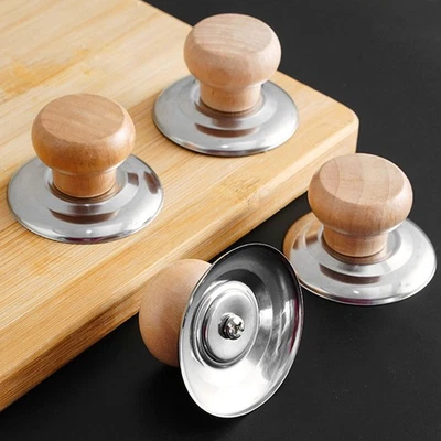 1PC Wooden Pot Lid Knob Replacement Kitchen Cookware Pan Lid Hand Grip Knob AS - Image 1 of 4