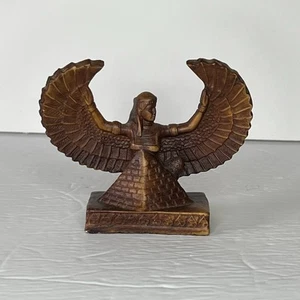 Vintage Egyptian Resin Figure Paperweight Isis Over A Pyramid Goddess Of Love 4” - Picture 1 of 9