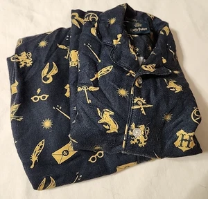 HARRY POTTER KINDER GRÖSSE 8 UNISEX FLANELL 100 % POLYESTER PYJAMA SET MARINE/GOLD - Bild 1 von 15