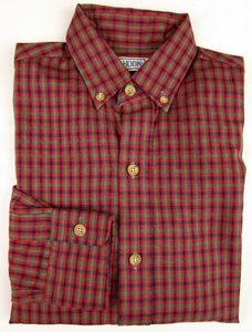 J.G. Hook Holiday kariertes rot & grünes Hemd Jungen Gr. 8/10 Button Down Kragen - Bild 1 von 7