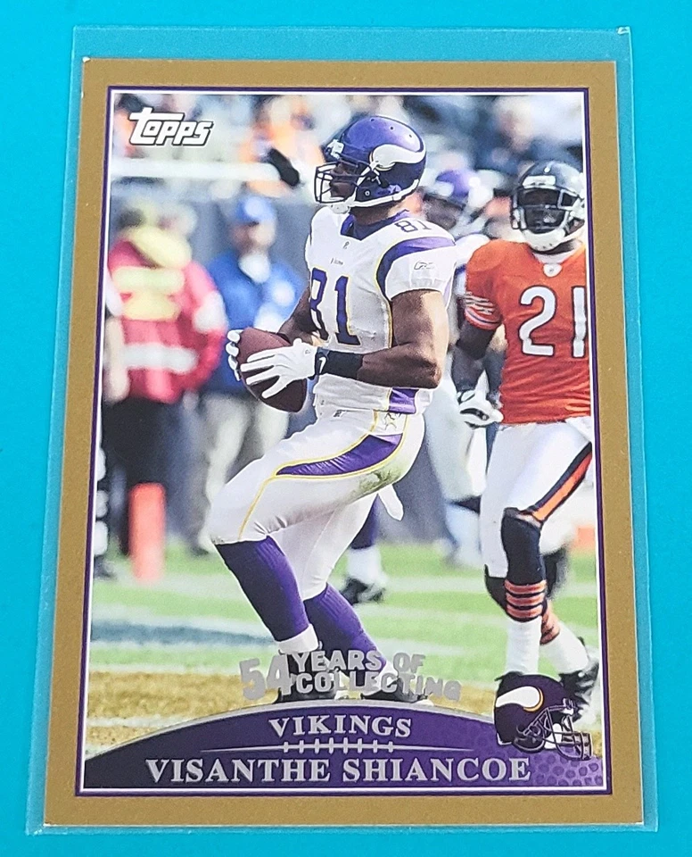 2009 Topps Gold /2009 #143 Visanthe Shiancoe Minnesota Vikings FOOTBALL Card N6 - Image 1 of 2