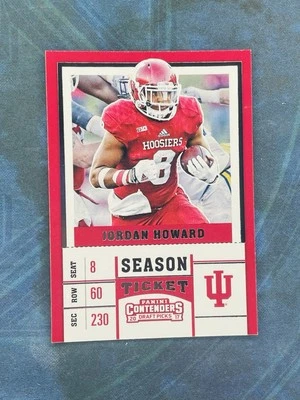 2017 Panini Contenders Draft Picks Jordan Howard Indiana Hoosiers #54 Bears - Image 1 of 2
