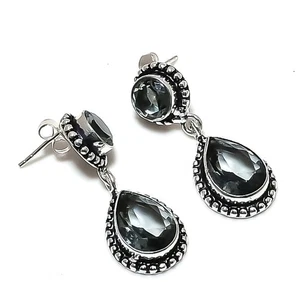 Alexandrite Gemstone 925 Starling Silver Jewelry Earring Stud Size 1.45" - Picture 1 of 1