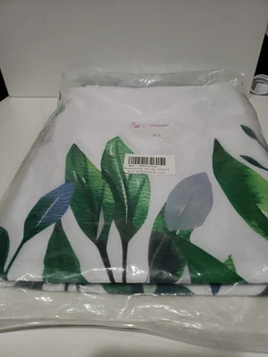 Spring Tablecloth 52 X 70 New White Green Blue - Image 1 of 4