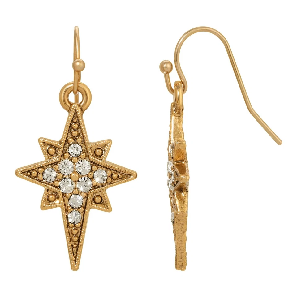 Symbols Of Faith Star Of Bethlehem Crystal Drop Earrings Foto 1 de 1