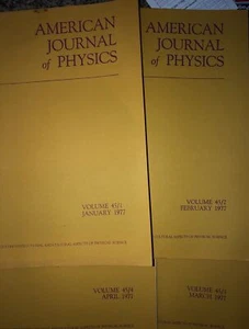 AAPT 1977 American Journal of Physics 4 Issues January Feb March April Magazine - Picture 1 of 5