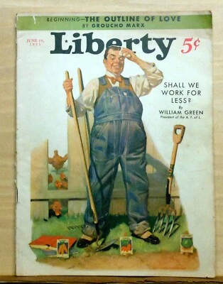 Liberty magazine - June 10, 1933 - Groucho Marx story - early Dr. Seuss artwork - Image 1 of 3