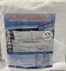 4 FOOT SIZE WATERPROOF MATTRESS PROTECTOR TERRY TOWELLING 12” SKIRT T003 - Picture 1 of 1
