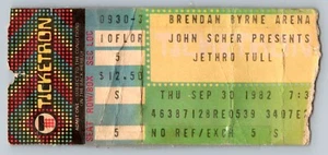 Vintage Jethro Tull Concert Ticket Stub Thursday September 30 1982 Brendan Byrne - Picture 1 of 2