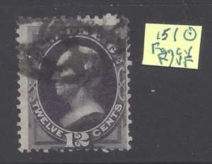 US Scott #151, 12c Banknote, VG/F, fancy cancel on an estate Stamp & sound! - Picture 1 of 2