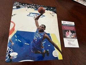 KEVIN DURANT SIGNED BASKETBALL 8x10 AUTO OKC THUNDER MVP FUTURE HOF JSA COA - Picture 1 of 2