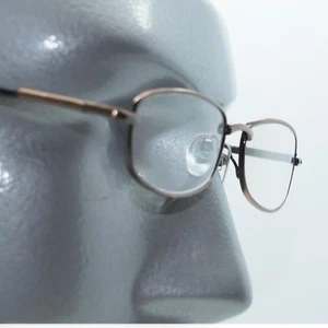 Lesebrille klassisch flach rechteckig Bronze Metallgestell +1,75 Gläser - Bild 1 von 4