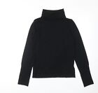 H&M Damenpullover schwarz Rollausschnitt Acryl Größe L