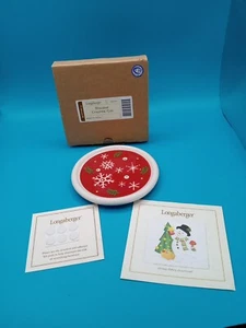 Longaberger Pottery 2004 Snowflake Christmas Lid Coaster #30004  - Picture 1 of 5
