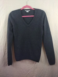 evelyn grace cashmere sweater Grey Vneck Women's Large - Picture 1 of 7