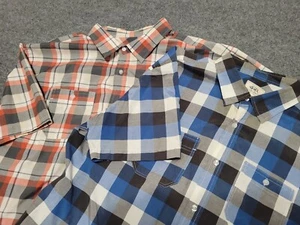 Ecko Unltd Shirt Mens 2XL LOT 2 Plaid Red Blue Cotton Blend Y2K - Picture 1 of 17