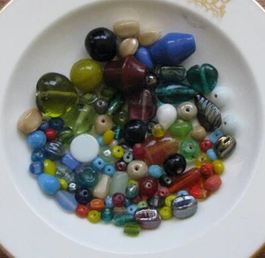 JEWELRY MAKING SUPPLIES*NWOT 100+ assorted Indian glass*multi colors/size mix - Picture 1 of 5