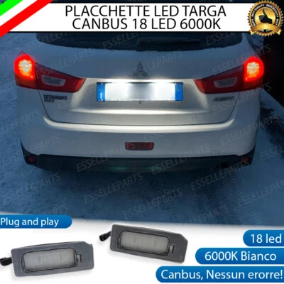 PLACCHETTE A LED LUCI TARGA 18 LED SPECIFICHE MITSUBISHI ASX 6000K BIANCO - Immagine 1 di 4