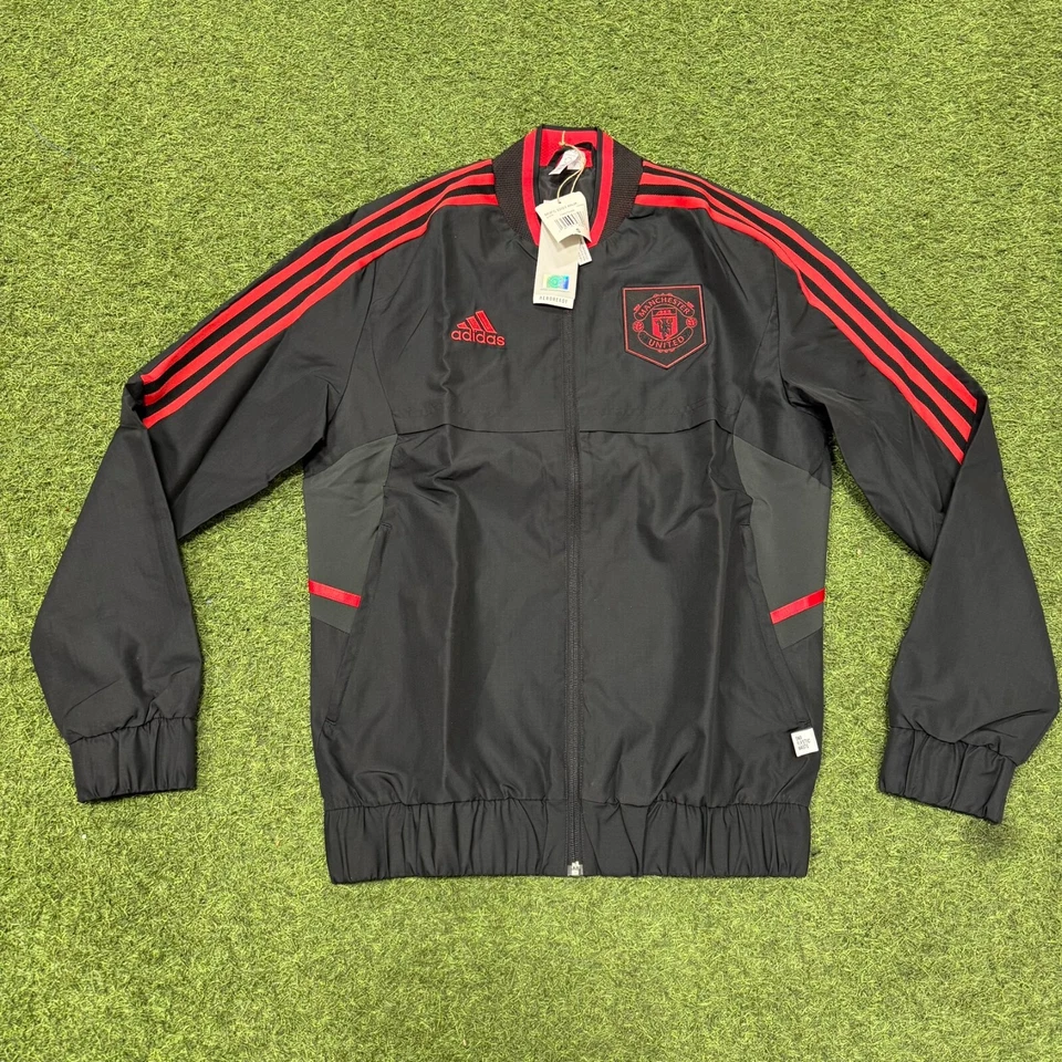 Men's Small Adidas Manchester United Icon Track Soccer Jacket 22-23 Black H63998