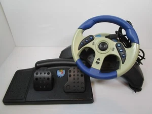 Rueda y pedales de carreras Mad Catz MC2 MicroCon -- PS2 / Playstation 2 -- Vendedor del Reino Unido - Imagen 1 de 12