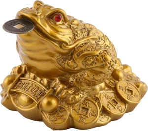 Geld Frosch Kröte Dekoration, Chinesisches Feng Shui Reichtum Glück Geld Frosch Statue Haus - Bild 1 von 12