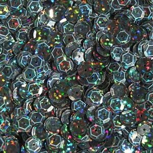 8mm Cup Sequins Black Galactic Night Hologram Glitter Sparkle Metallic - Picture 1 of 2