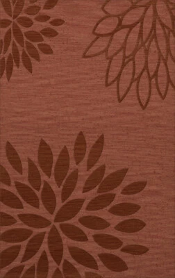 Pink Transitional Leaves Petals Area Rug Floral DV17 - Image 1 of 2