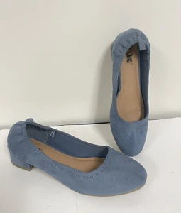 Brash Damenschuhe Abby puderblau Wildleder lang Vamp Scrunch Absatz Slipper 81/2 - Bild 1 von 7