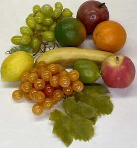 (9) Faux Fake Artificial Fruit Set Apple Banana Grape Orange Lime Center Piece - Picture 1 of 12
