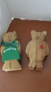 Holz 2er Set BÄRENFÖRMIGE TRINKETHALTER Boxen - Bild 1 von 3