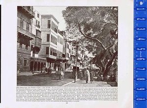 THE EZBEKIYEH AND STREET SCENE, CAIRO, EGYPT   - 1894 Vintage Geographical Print - Picture 1 of 1