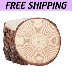 Versatile 9-10 Inch Pine Wood Slices - Set of 8 for Creative DIY Celebrations - Picture 1 of 9
