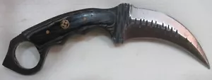 Titan International Knives Karambit Carbon 1080 Diamond Wood Scales - Picture 1 of 3