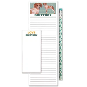 Brittany To Do List Magnetic Shopping Pad Notepad & Pencil Gift Set - Picture 1 of 1