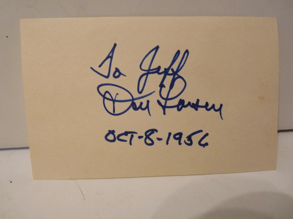Don Larsen Signed Autographed Baseball 3x5 Index Card BAS Guaranteed - Image 1 of 1